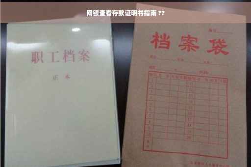 网银查看存款证明书指南 ??