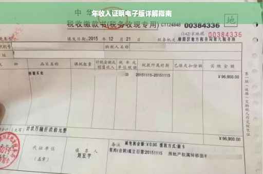 年收入证明电子版详解指南