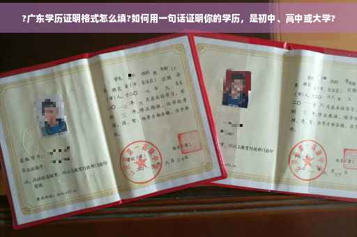 ?广东学历证明格式怎么填?如何用一句话证明你的学历，是初中、高中或大学?