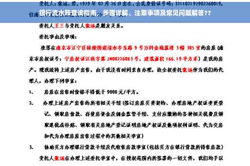 银行流水账查询指南，步骤详解、注意事项及常见问题解答??
