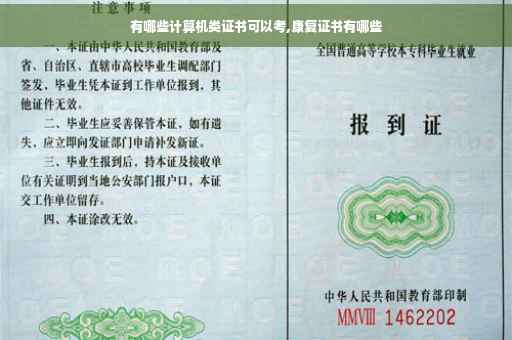 有哪些计算机类证书可以考,康复证书有哪些