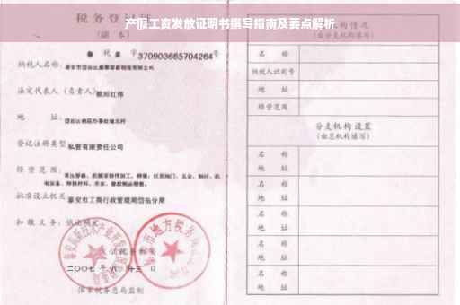产假工资发放证明书撰写指南及要点解析