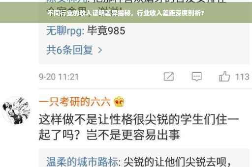 不同行业的收入证明差异揭秘，行业收入差距深度剖析?