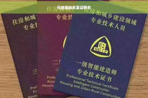 兄弟姐妹关系证明书