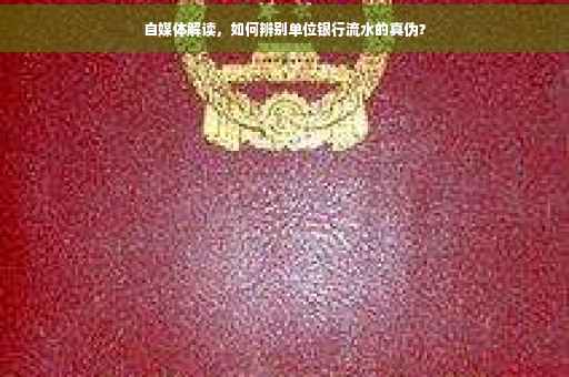 自媒体解读，如何辨别单位银行流水的真伪？
