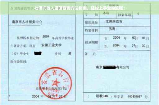 社保卡收入证明查询方法指南，轻松上手查询流程！