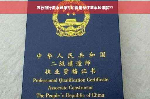 农行银行流水账单打印费用及注意事项详解??
