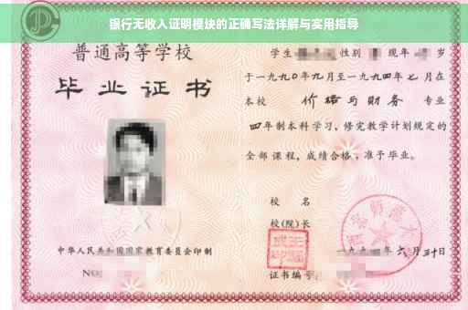 银行无收入证明模块的正确写法详解与实用指导
