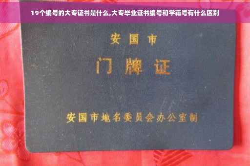 19个编号的大专证书是什么,大专毕业证书编号和学籍号有什么区别
