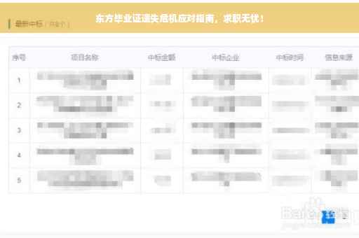 东方毕业证遗失危机应对指南，求职无忧！