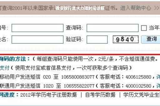 雅安银行流水办理时间详解