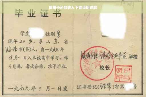 信用卡还款收入下降证明详解