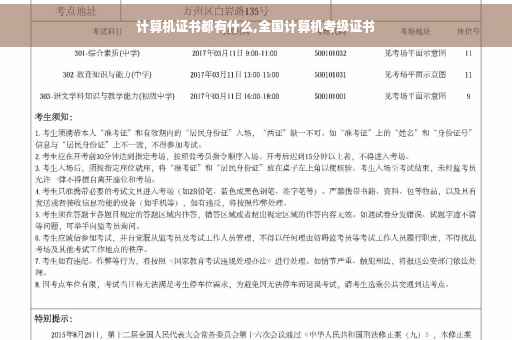 计算机证书都有什么,全国计算机考级证书