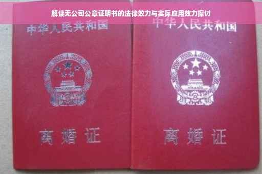 解读无公司公章证明书的法律效力与实际应用效力探讨