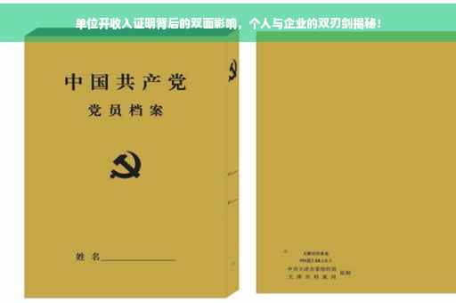单位开收入证明背后的双面影响，个人与企业的双刃剑揭秘！