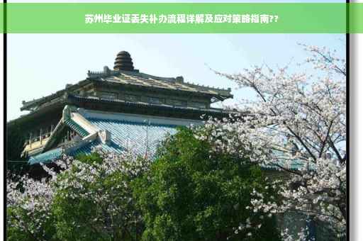 苏州毕业证丢失补办流程详解及应对策略指南??
