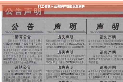 打工者收入证明多样性的深度解析