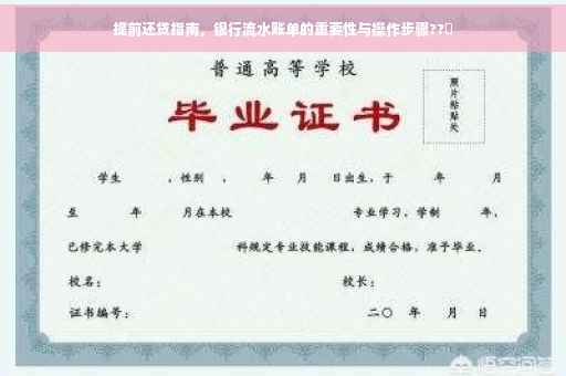 提前还贷指南，银行流水账单的重要性与操作步骤??✨