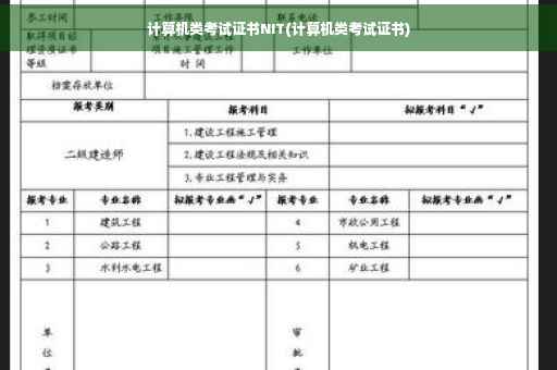 计算机类考试证书NIT(计算机类考试证书)