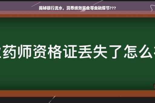 揭秘银行流水，洞悉绩效奖金等金融细节???