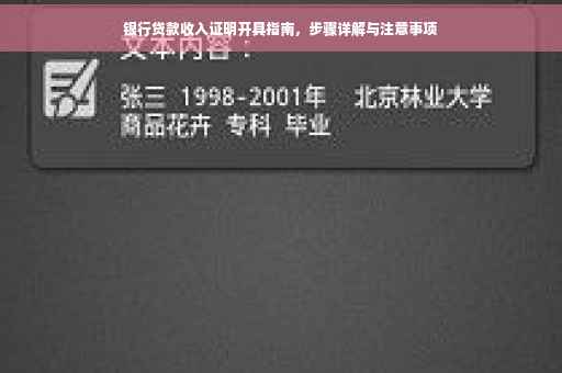 银行贷款收入证明开具指南，步骤详解与注意事项