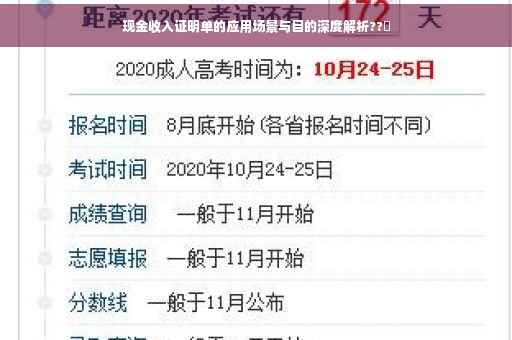 现金收入证明单的应用场景与目的深度解析??️