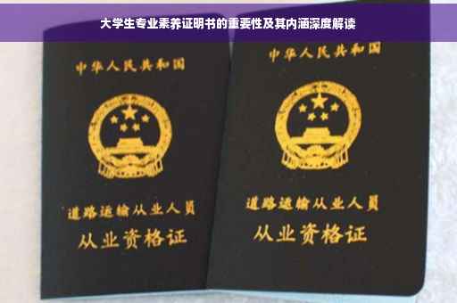 大学生专业素养证明书的重要性及其内涵深度解读