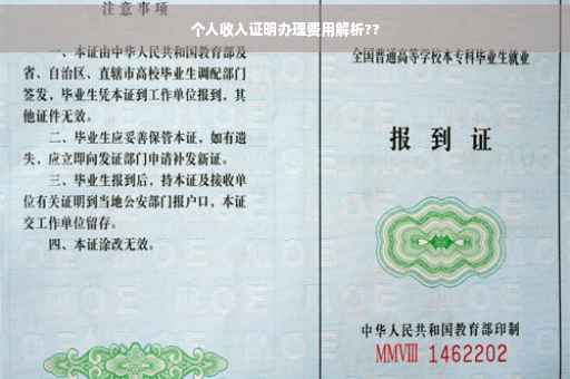 个人收入证明办理费用解析??