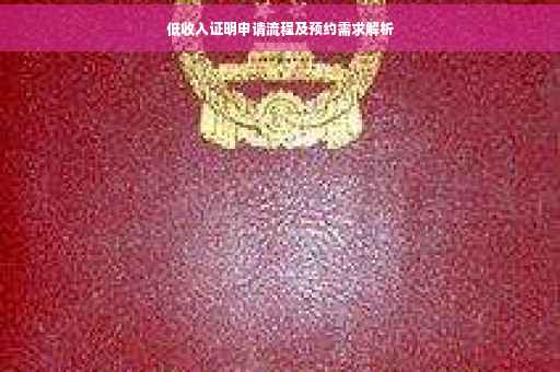 低收入证明申请流程及预约需求解析