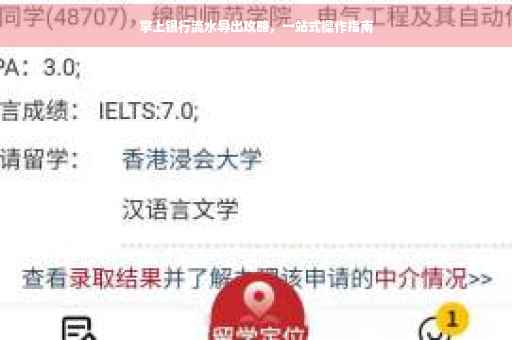 掌上银行流水导出攻略，一站式操作指南