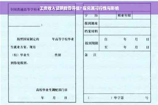 工资收入证明能否开低? 探究其可行性与影响