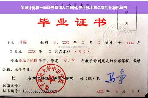 全国计算机一级证书查询入口官网,在手机上怎么查到计算机证书