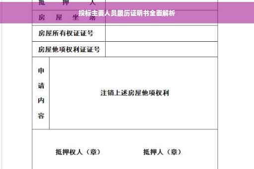 投标主要人员履历证明书全面解析