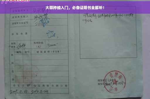 大蒜种植入门，必备证明书全解析！