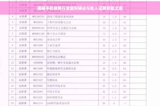揭秘手机销售行业盈利秘诀与收入证明获取之道