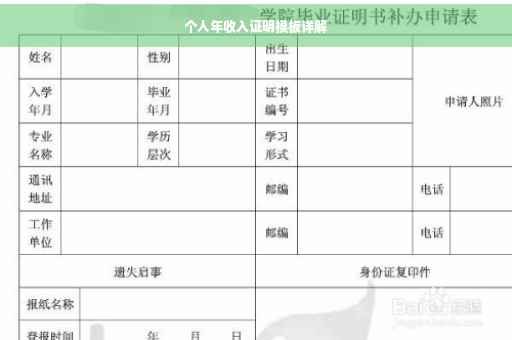 个人年收入证明模板详解