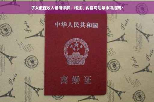 子女低保收入证明详解，格式、内容与注意事项指南?