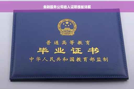 金融服务公司收入证明模板详解