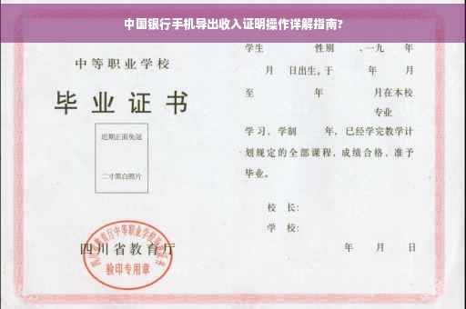 中国银行手机导出收入证明操作详解指南?