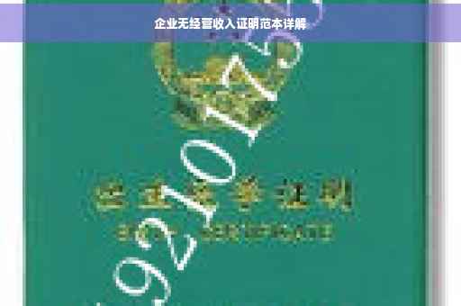 企业无经营收入证明范本详解