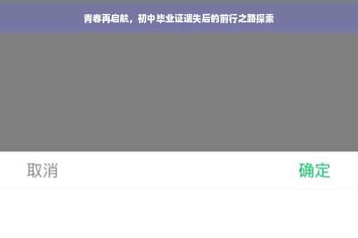 青春再启航，初中毕业证遗失后的前行之路探索