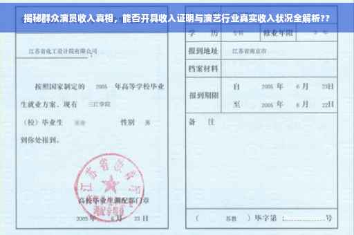 揭秘群众演员收入真相，能否开具收入证明与演艺行业真实收入状况全解析??