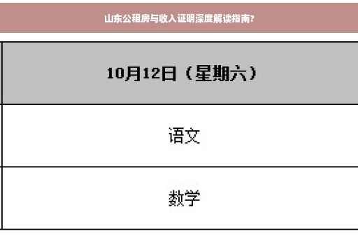 山东公租房与收入证明深度解读指南?