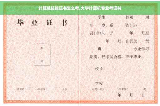 计算机技能证书怎么考,大学计算机专业考证书