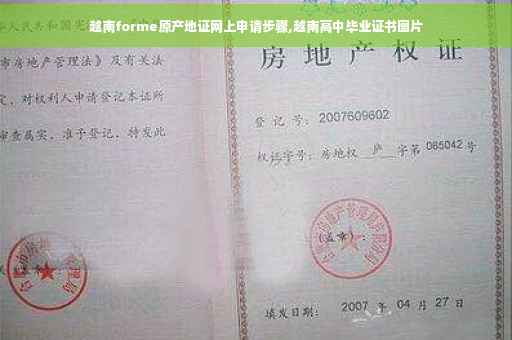 越南forme原产地证网上申请步骤,越南高中毕业证书图片