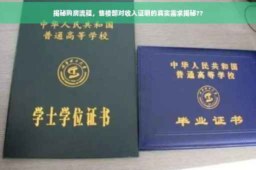 揭秘购房流程，售楼部对收入证明的真实需求揭秘??