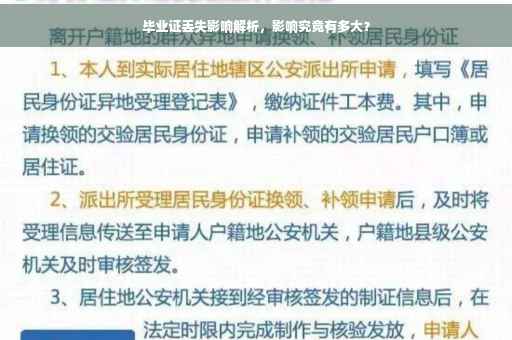 毕业证丢失影响解析，影响究竟有多大？