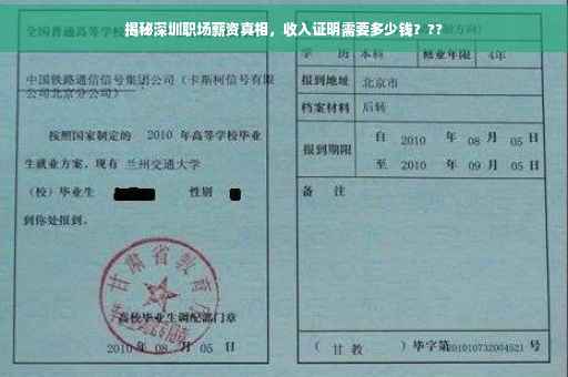 揭秘深圳职场薪资真相，收入证明需要多少钱？??