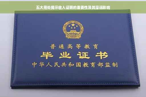五大用处揭示收入证明的重要性及其深远影响