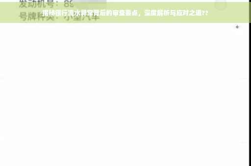 揭秘银行流水异常背后的审查要点，深度解析与应对之道??